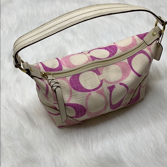 COACH Pouch Denim Purple & Pink Shoulder Bag